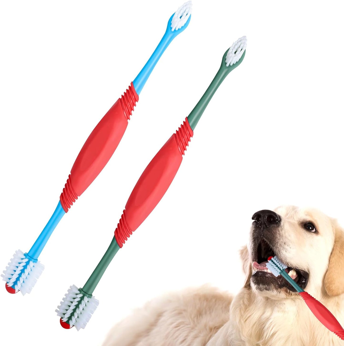 360° Dual-Head Dog Toothbrush