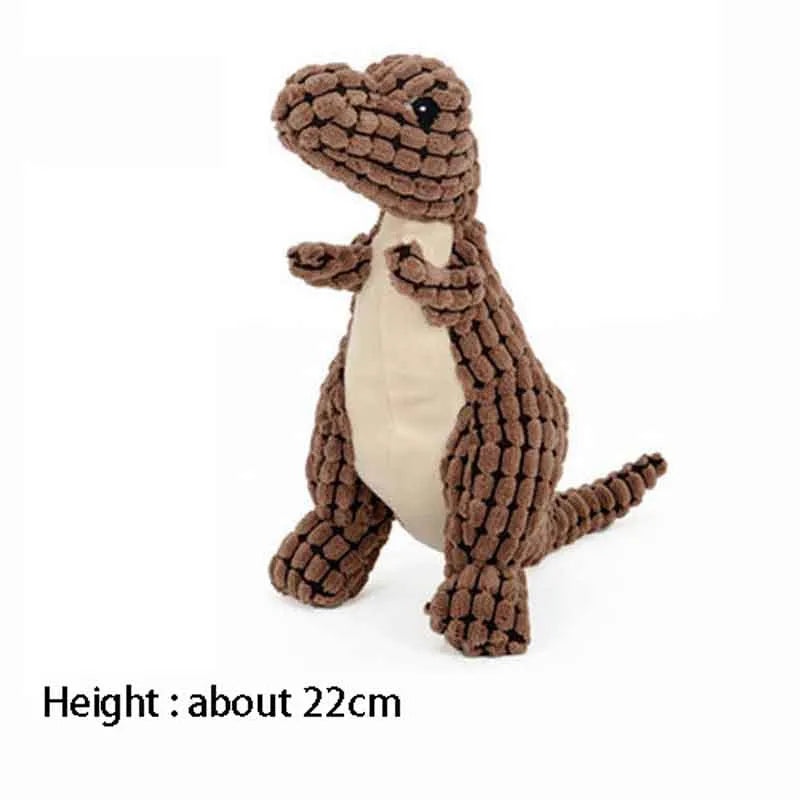 Plush Dinosaur Dog Toy with Squeaker
