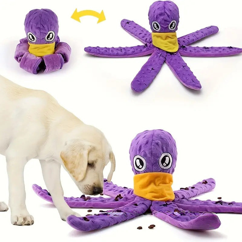 Squeaky Octopus Plush Dog Toy – Interactive Puzzle & Chew Toy for All Sizes🐾
