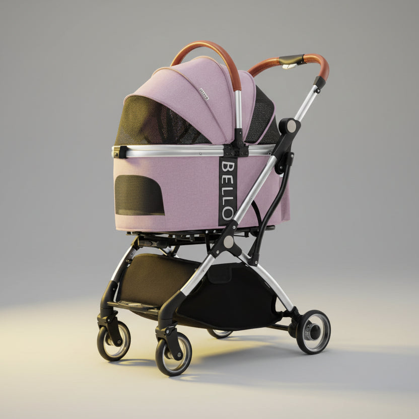 Foldable Dog Stroller with Four-Wheel Design FURRYKU