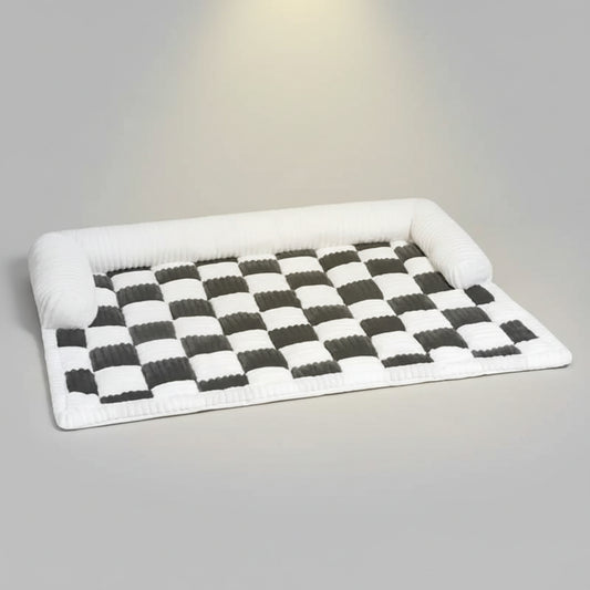 Chessboard Grid Thickened Warm Dog Bed FURRYKU