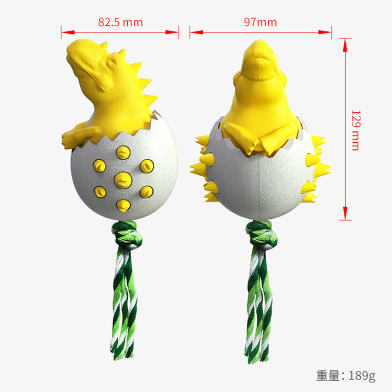 Durable Dino Dog Chew Toy – Rubber & Rope Interactive Chewer for Aggressive Dogs🐾