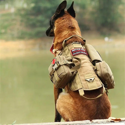 Tactical Dog Harness – Adjustable Molle Vest for Military & Outdoor Training FURRYKU