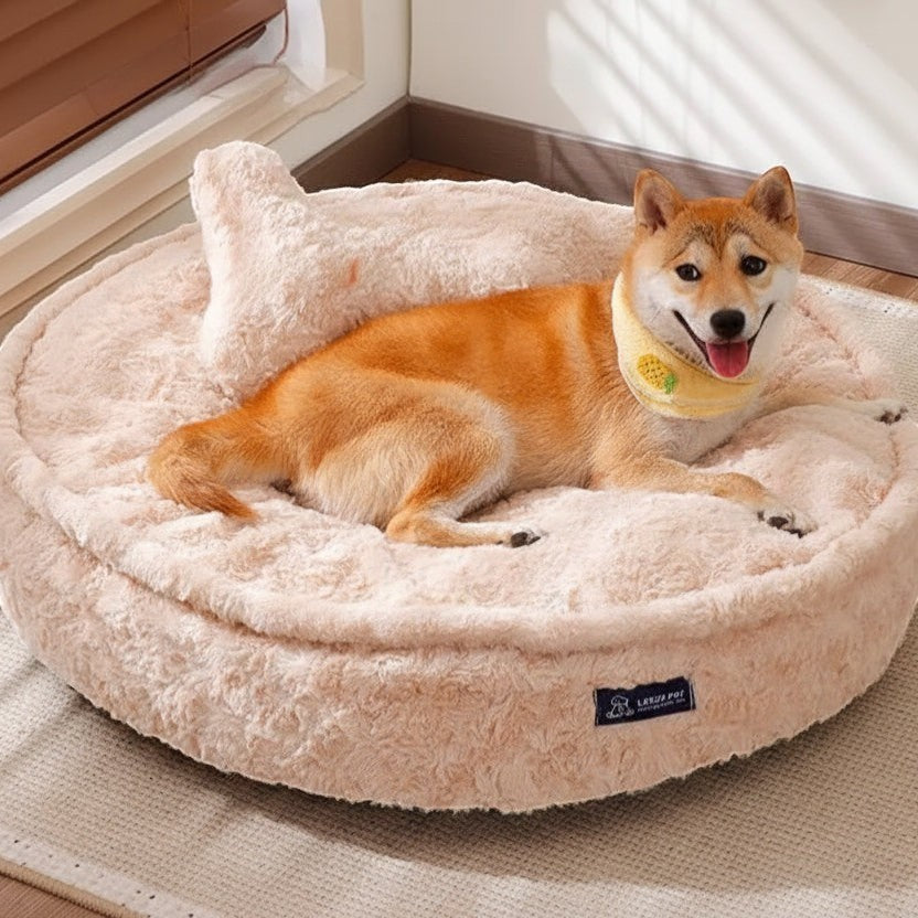 Round Cozy Nest Bed for Dogs FURRYKU