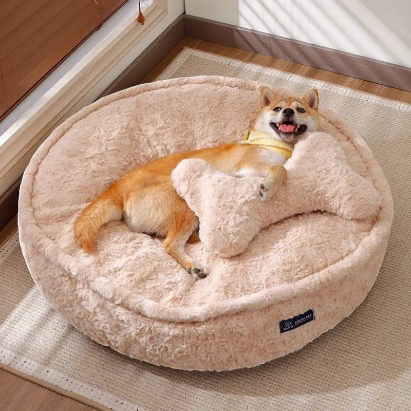 Round Cozy Nest Bed for Dogs FURRYKU