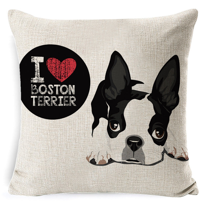 Dog Cartoon Pillow – Retro Nostalgia Cushion Cover & Pillowcase 🐾