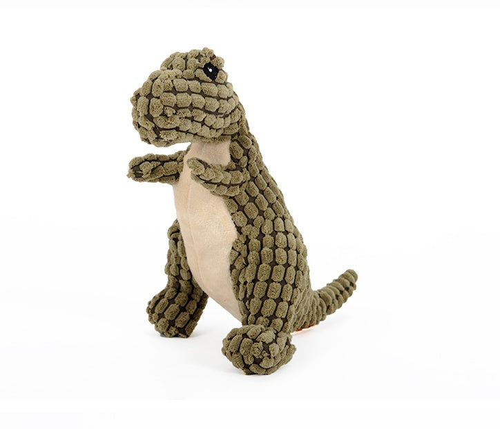 Plush Dinosaur Dog Toy with Squeaker