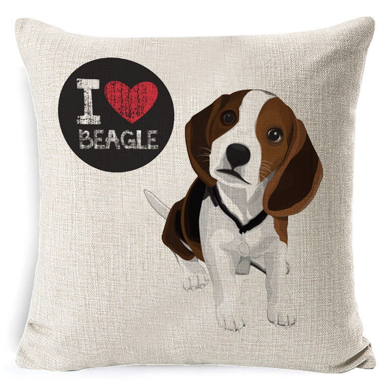 Dog Cartoon Pillow – Retro Nostalgia Cushion Cover & Pillowcase 🐾
