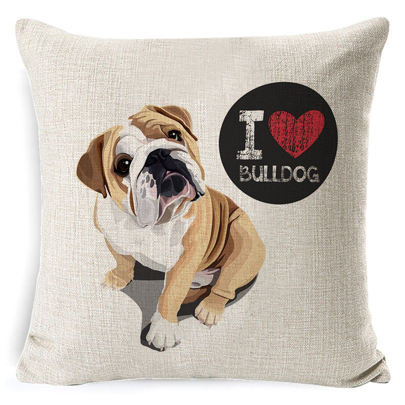 Dog Cartoon Pillow – Retro Nostalgia Cushion Cover & Pillowcase 🐾