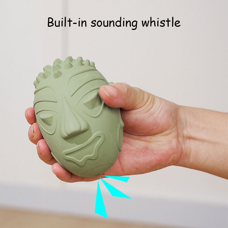 Rubber Retro Tribal Mask Dog Toy – Squeaky Sound Chew Toy🐾