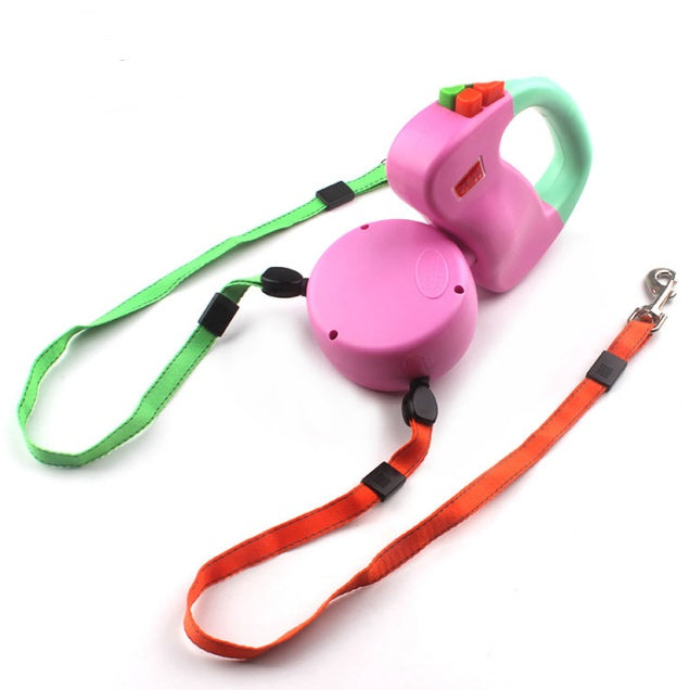 Retractable Dual Pet Dog Walking Leash – Automatic Nylon Traction Rope 🐾