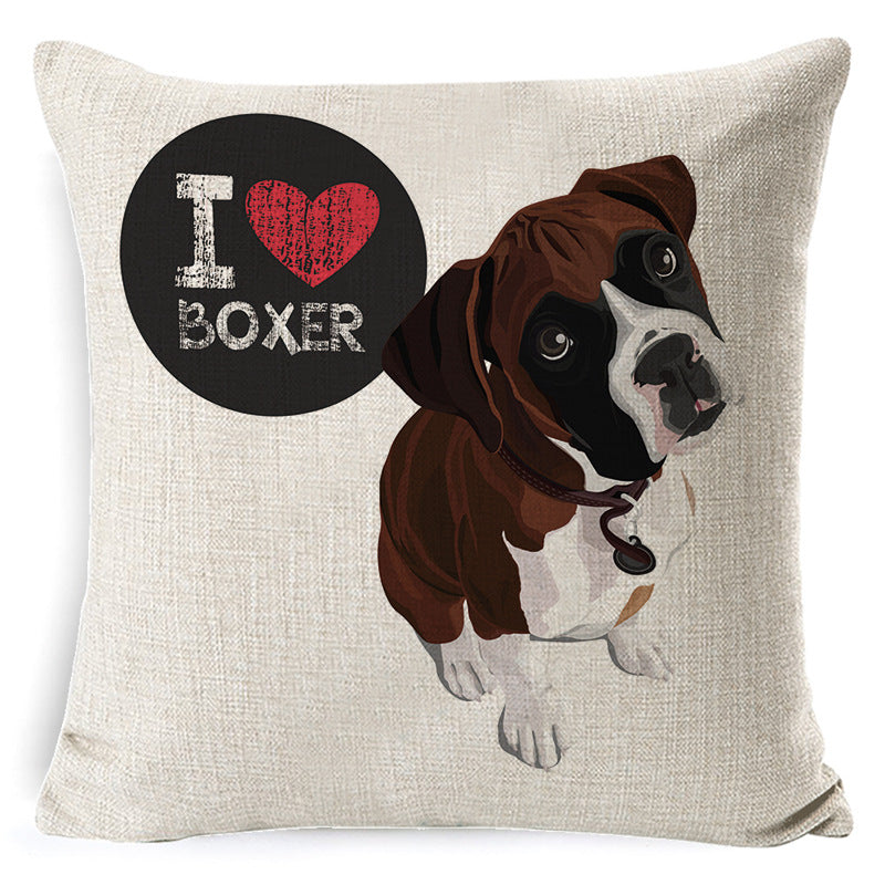 Dog Cartoon Pillow – Retro Nostalgia Cushion Cover & Pillowcase 🐾