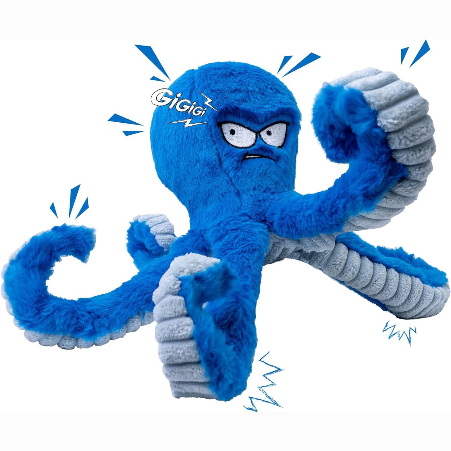 Tough Plush Octopus Dog Toy – Large Interactive Squeaky & Crinkle Tug Toy 🐾