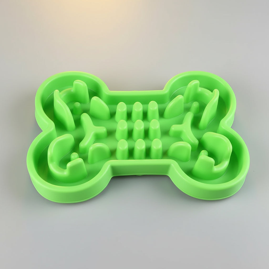 Bone-Shaped Slow Feeder Bowl for Dogs FURRYKU
