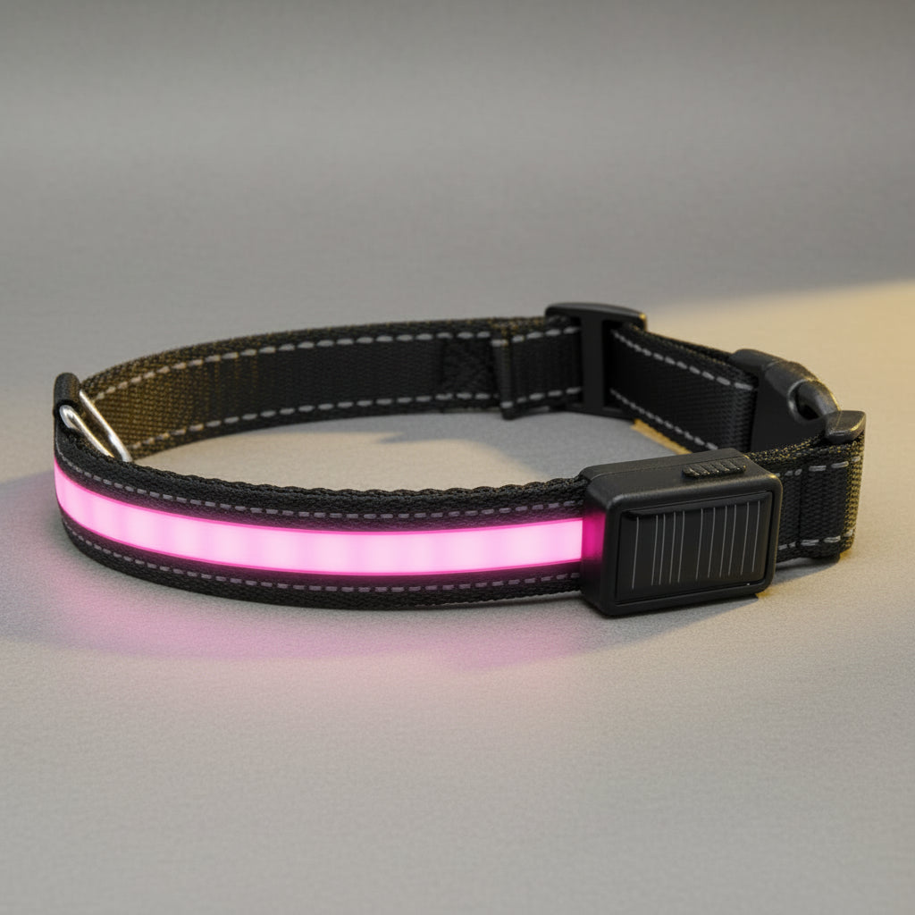 LED Solar Luminous Dog Collar – USB Rechargeable Safety Collar FURRYKU