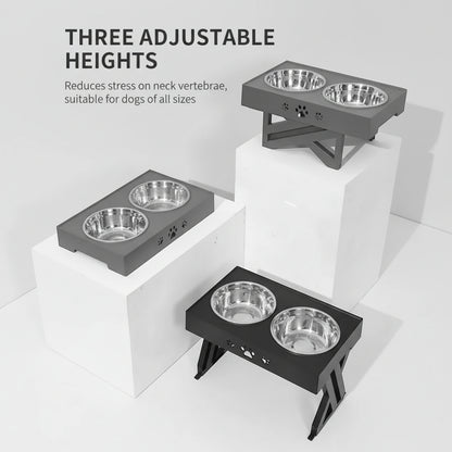 Elevated Stainless Steel Dog Feeder for Neck & Shoulder Support FURRYKU
