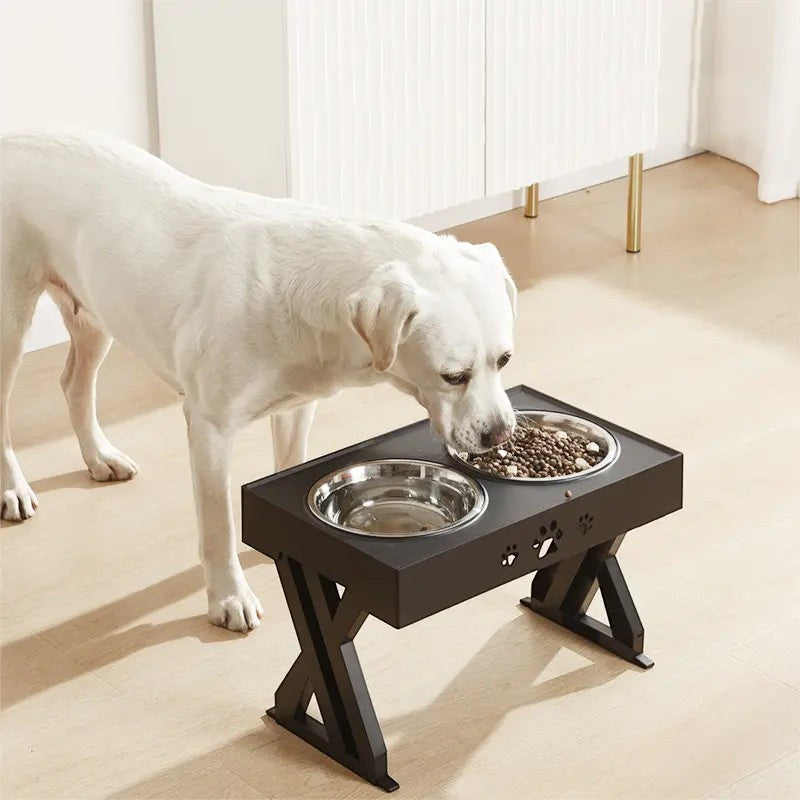 Elevated Stainless Steel Dog Feeder for Neck & Shoulder Support FURRYKU