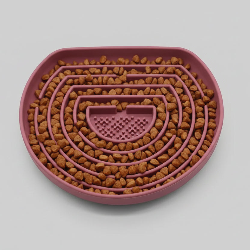 Slow-Feeding Silicone Dog Bowl with Suction Base FURRYKU