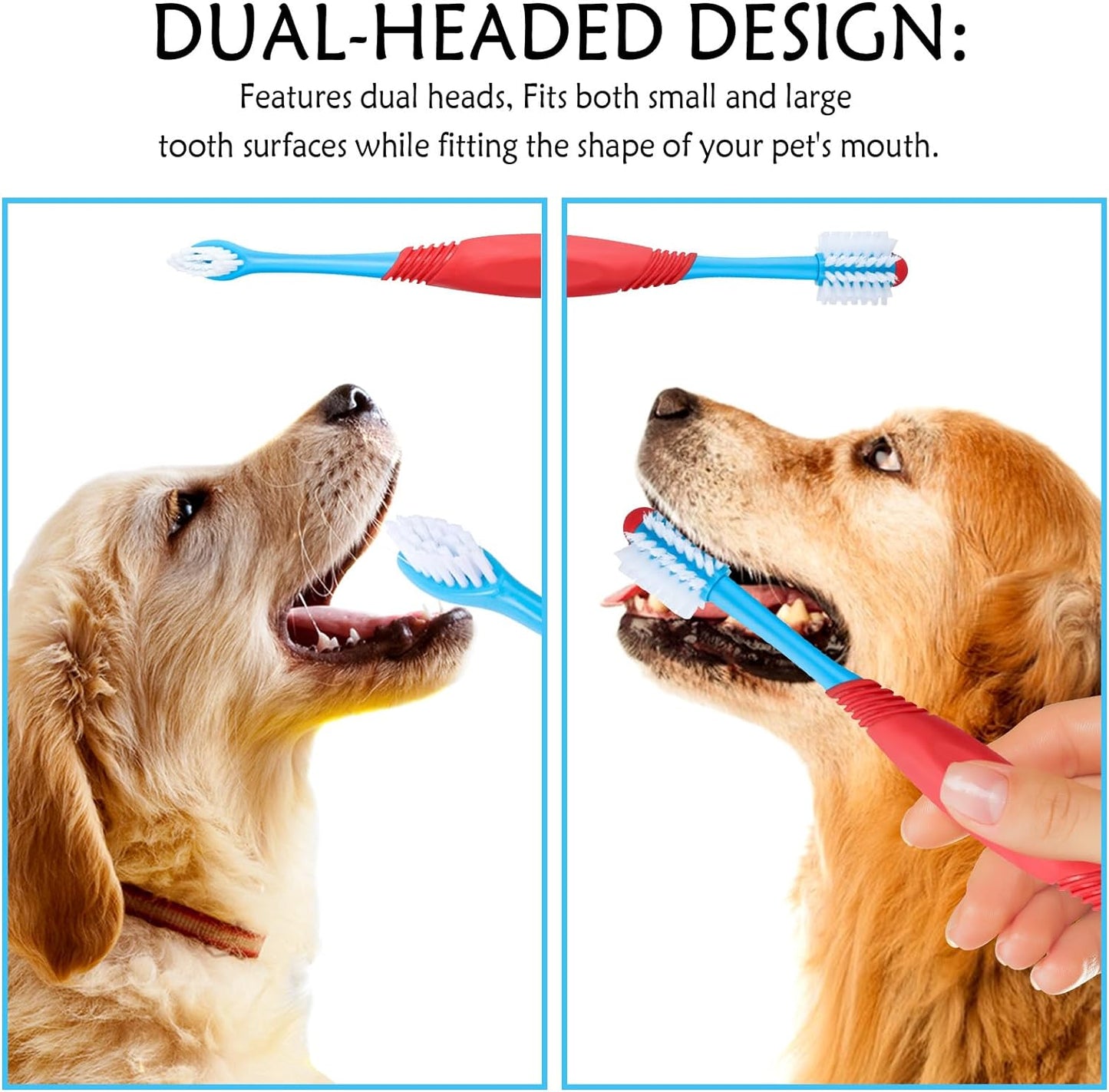 Dog Toothbrush 360° – Dual-Head Pet Tooth Brushing Kit for Dogs 🐾