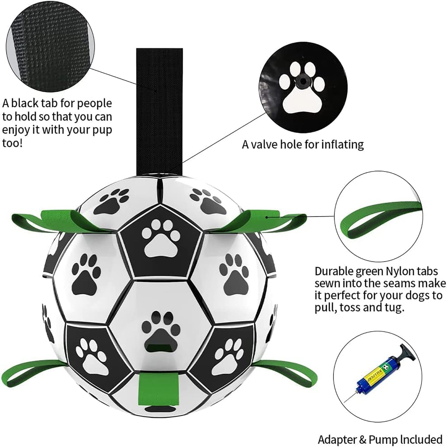 Interactive Dog Football Toy – Inflatable Soccer Ball for Outdoor Play & Training 🐾