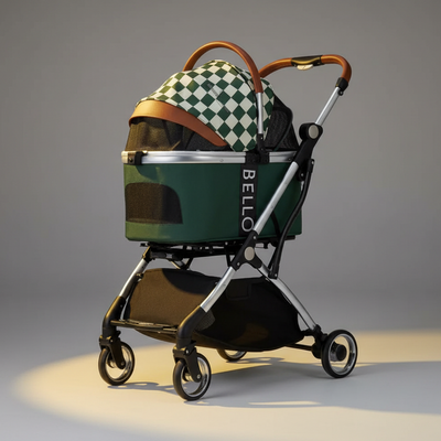Foldable Dog Stroller with Four-Wheel Design FURRYKU