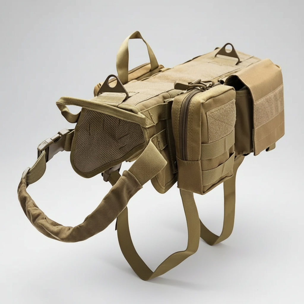 Tactical Dog Harness – Adjustable Molle Vest for Military & Outdoor Training FURRYKU