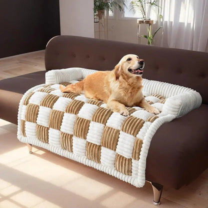 Chessboard Grid Thickened Warm Dog Bed FURRYKU