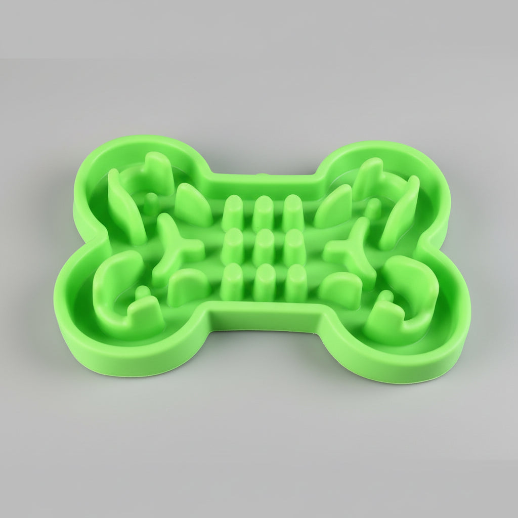 Bone-Shaped Slow Feeder Bowl for Dogs FURRYKU
