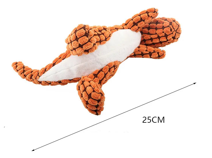 Plush Dinosaur Dog Toy with Squeaker