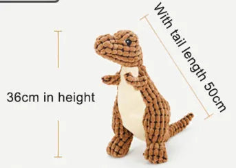 Plush Dinosaur Dog Toy with Squeaker