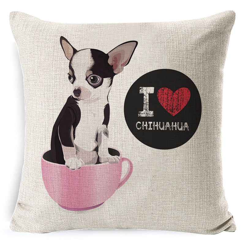 Dog Cartoon Pillow – Retro Nostalgia Cushion Cover & Pillowcase 🐾