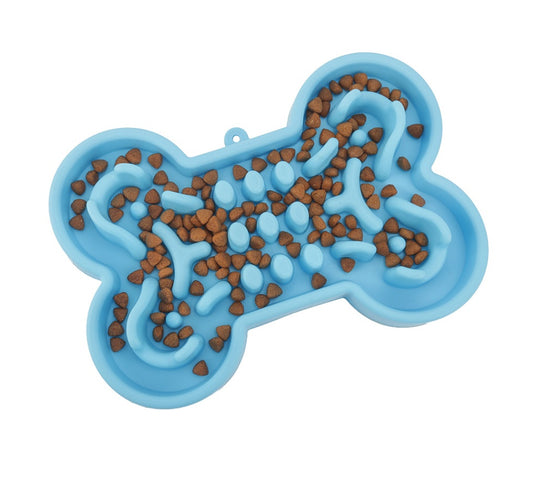 Bone-Shaped Slow Feeder Bowl for Dogs