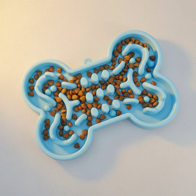 Bone-Shaped Slow Feeder Bowl for Dogs FURRYKU