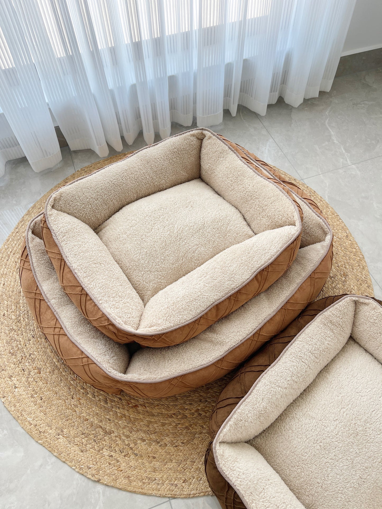 New Square Soft Dog Kennel – Comfortable Corduroy Pet Bed 🐾