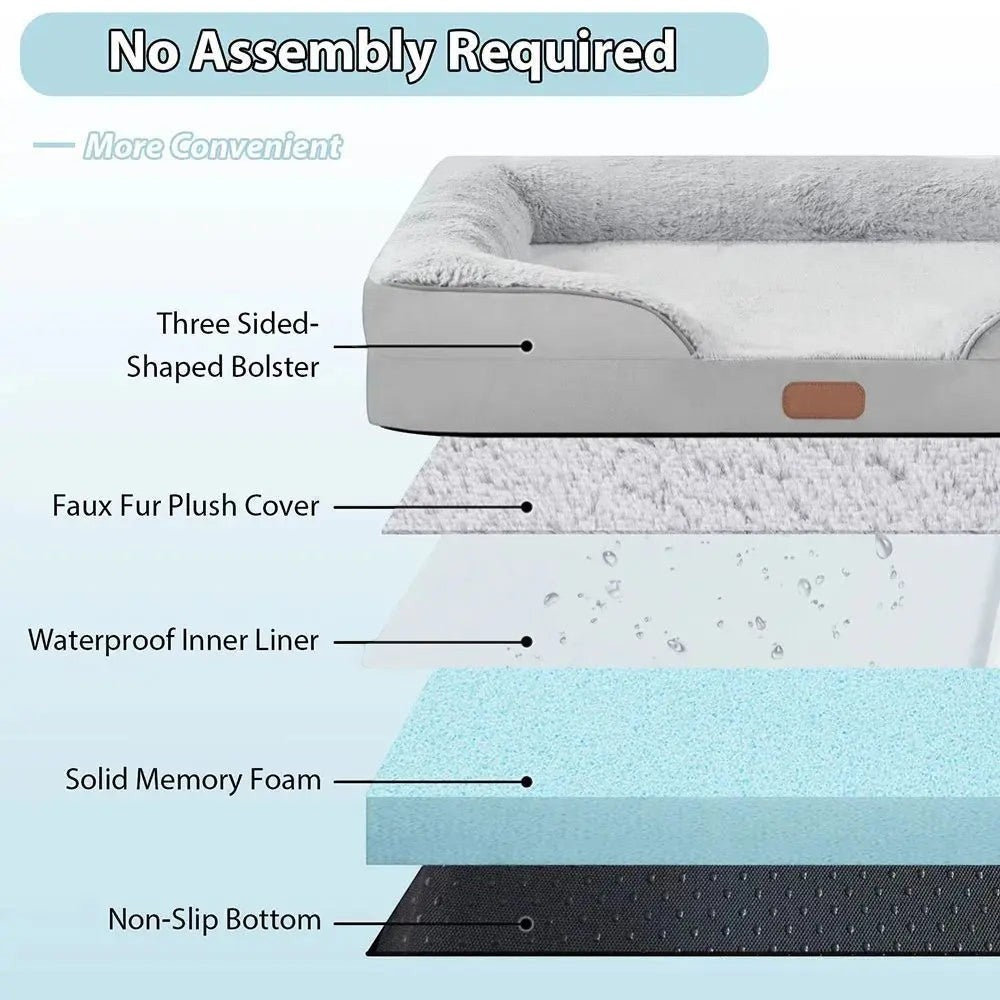 Orthopedic Memory Foam Sofa Dog Bed FURRYKU