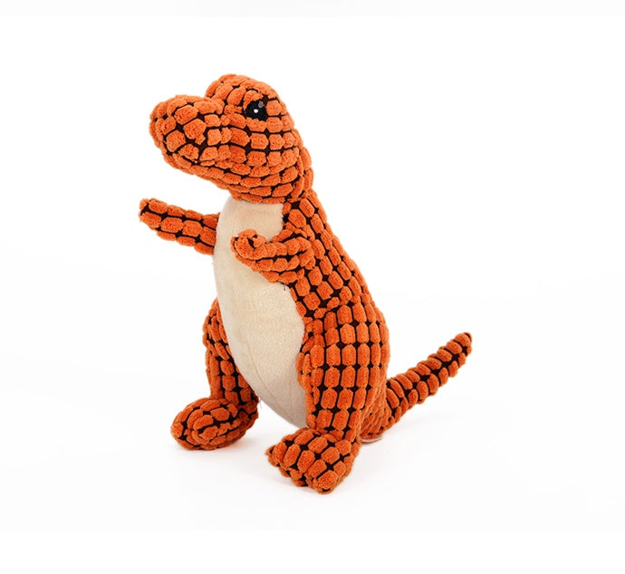 Plush Dinosaur Dog Toy with Squeaker