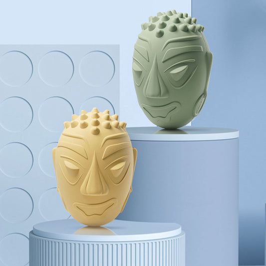 Rubber Retro Tribal Mask Dog Toy – Squeaky Sound Chew Toy🐾