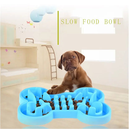 Bone-Shaped Slow Feeder Bowl for Dogs FURRYKU