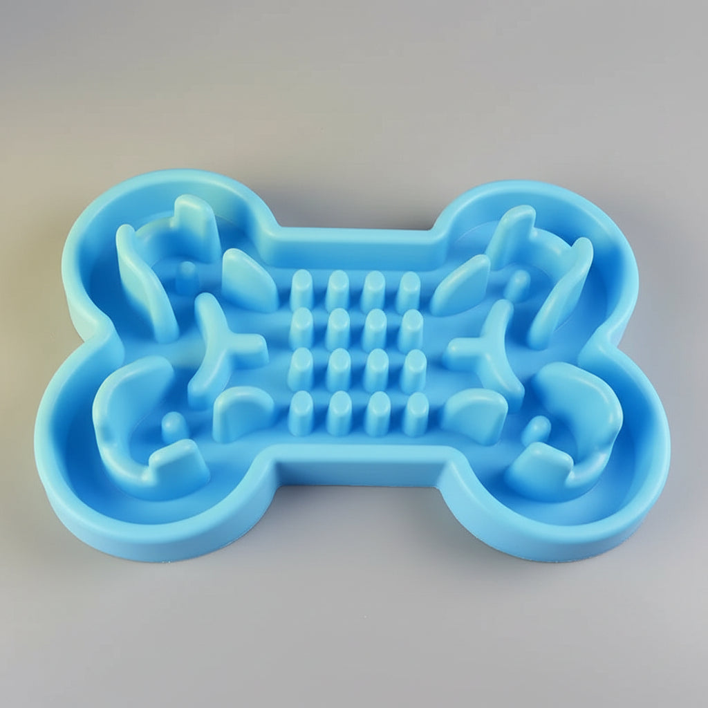 Bone-Shaped Slow Feeder Bowl for Dogs FURRYKU