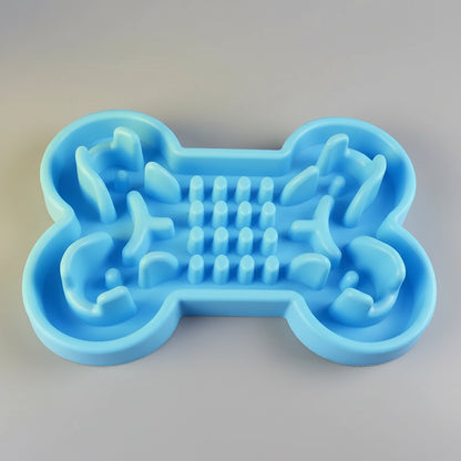 Bone-Shaped Slow Feeder Bowl for Dogs FURRYKU