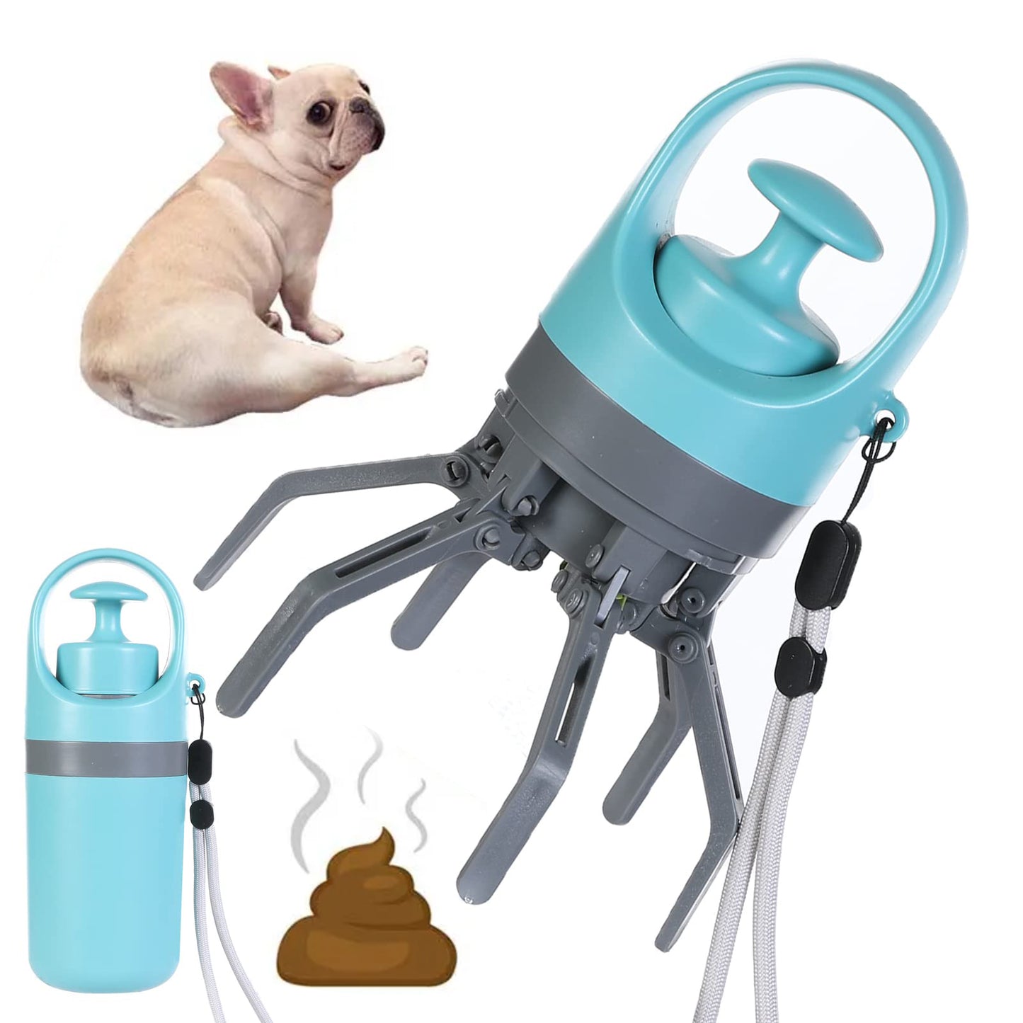 Portable Lightweight Dog Pooper Scooper with Built-in Poop Bag Dispenser