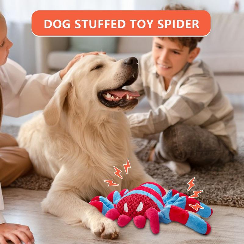 Bite-Resistant Teddy Spider Dog Toy – Squeaky Tooth-Cleaning Fun for Puppies & Big Dogs 🐾
