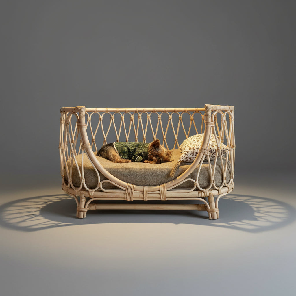 Handmade Rattan Dog Bed Sofa FURRYKU