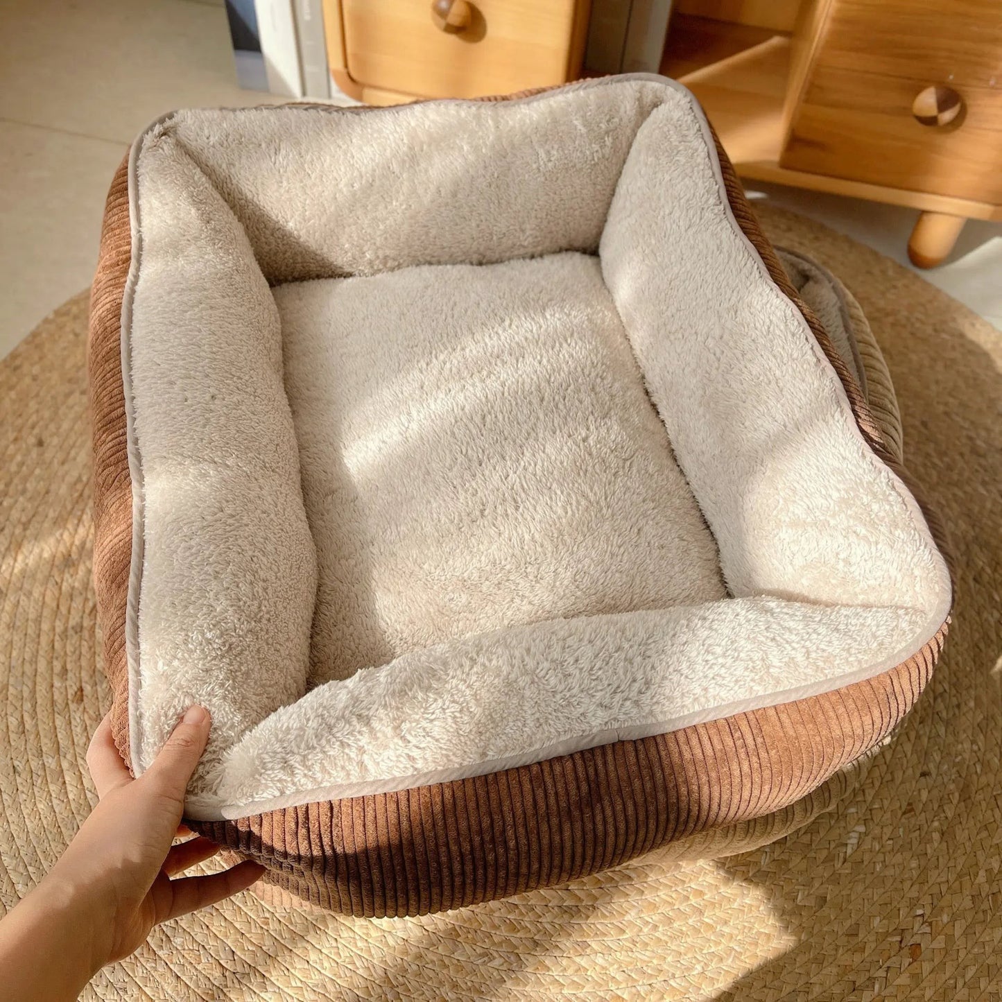 Cozy Corduroy Indoor Dog Bed FURRYKU