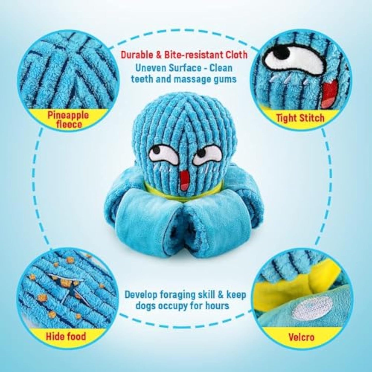 Squeaky Octopus Plush Dog Toy – Interactive Puzzle & Chew Toy for All Sizes🐾