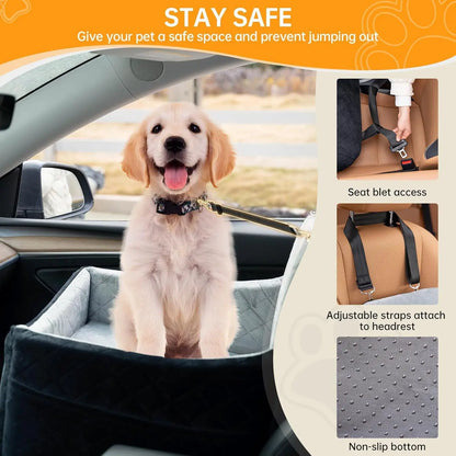 Car Bed for Small & Medium Dogs – Soft Backseat Cushion Travel Seat FURRYKU