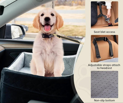 Car Bed for Small & Medium Dogs – Soft Backseat Cushion Travel Seat FURRYKU