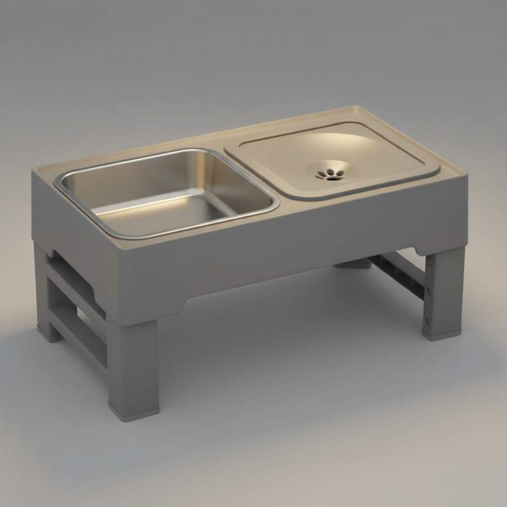 3-in-1 Adjustable Elevated Dog Feeder FURRYKU