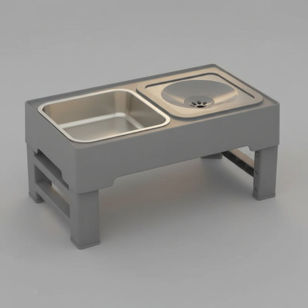 3-in-1 Adjustable Elevated Dog Feeder FURRYKU