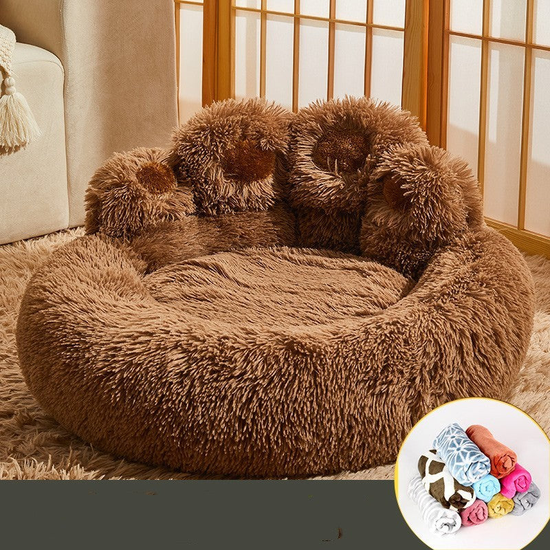 Lit pour chien doublé de polaire chaude – Matelas canapé-chenil pour chiens moyens et grands 🐾